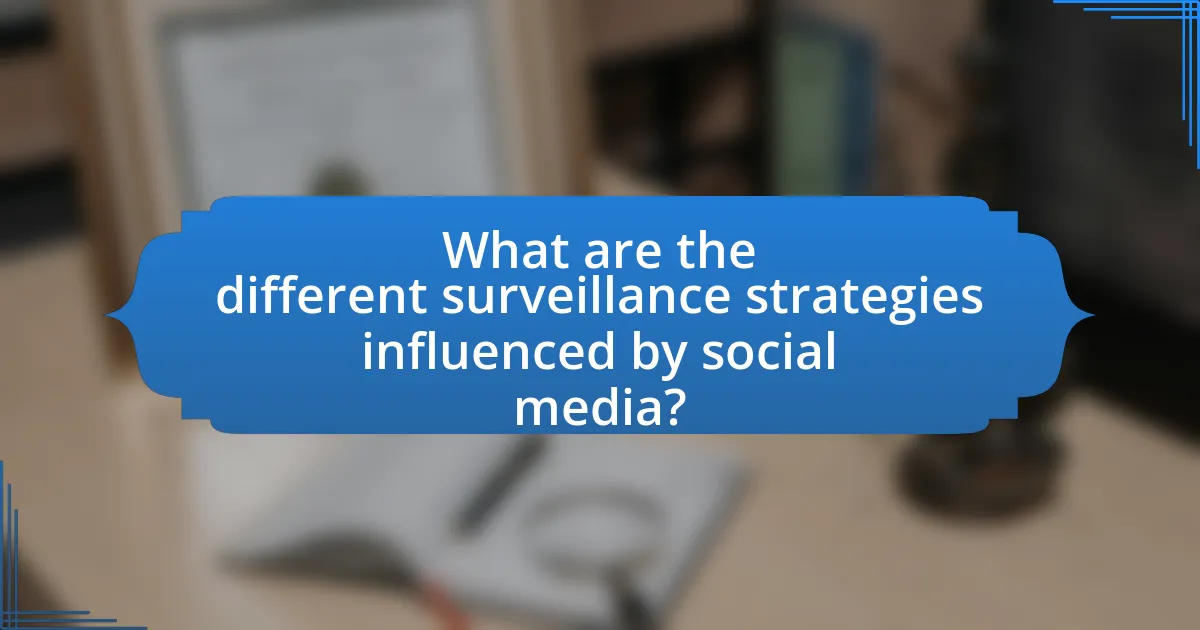 What are the different surveillance strategies influenced by social media?